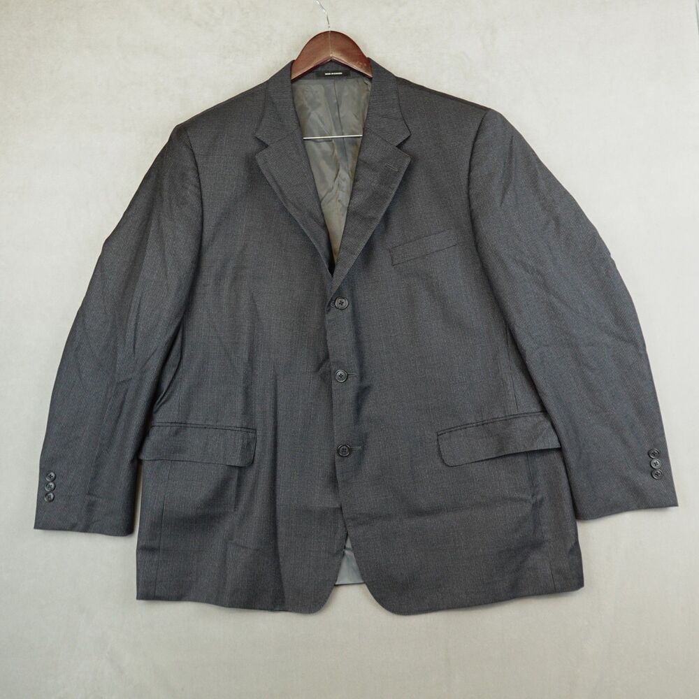 J Press Blazer Mens 48R Houndstooth Tweed Sport Coat Vitale Barberis Wool